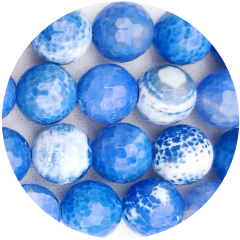AHA1604- 1 Strang Achat, geätzt, royalblau, 16mm  Länge ca 38cm
