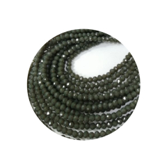 STR3645-1 Strg Kristallstrass Rondelle 3x4 d. khaki opal 155 Perlen