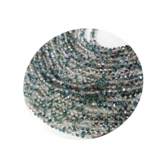 STR4903-1 Strang Kristallstrass Rondelle 4x6 grün AB ca 98 Perlen