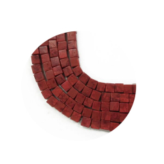 ST25W008 - 1 Strang Korallen rot Würfel 8#