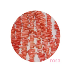 ST23007- 1 Strang Bambuskorallen rosa Splitt 3-4x8-14