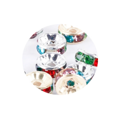 R706FFB- 100 Rondelle Spacer kristall bunt Kriatall flach ca 6mm