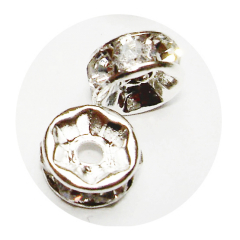 R710FFR- 100  Schmuck Strass  Rondelle Flach edelstahlfarbe ca 10 mm