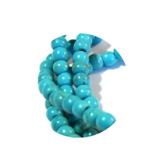 STHK004- 1 Strang Howlith Kugel in Türkis Farbe 4mm