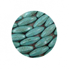 STHM613 - 11 Stück Howlith Olive facetiert in Türkis Farbe 14x36