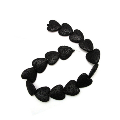 TX3000- 15 Stück Colorlava Herzform ca 28x28mm black