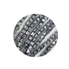 STW6000-100 Stk in Strang Kristallstrass Würfel 6x6 silber