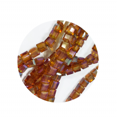 STWD203- 25 Stk in Strang Kristallstrass Würfel 14x14 Topaz