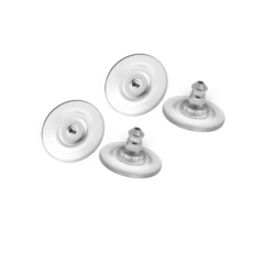 ZQ802- ca 50 Stk Ohrstecker Verschluss Metall silberlook mit Kunststoffplatte