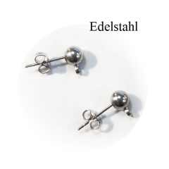 ZQ303- 40 PCS Ohrstecker mit Kugel Edelstahl