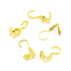 ZX8303- 1 Pkt Quetschkalotten ca 170 Stück Messing goldig XL