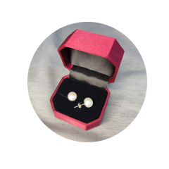 NQ9201- 1 paar Ohrstecker SW Perlen fast perfekt rund 10# AAA 925 Silber