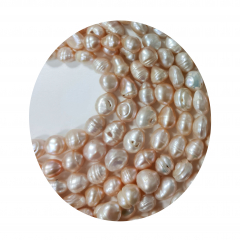 *Angebit* SWP1199- 1 Strang Große Perlen Nuggets Barock lachsfarbe D ca9-16 mm