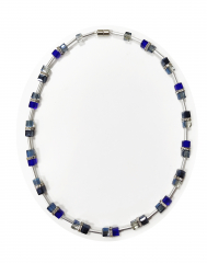 CALU604- Blickfang feine 6x6 Würfelkristall, Katzenaugen grau, antrazit, Royalblau