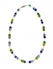 CALU606- Blickfang feine 6x6 Würfelkristall, Katzenaugen grau, Royalblau,Türkis, Peridot