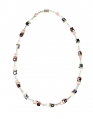 CALU608- Blickfang feine 6x6 Würfelkristall, Milchweiss, Rosa, bordo