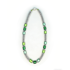 ASKA002- Blickfang grün , grün , türkis aus elox. Alum. Walzen 10x10 und Scheiben