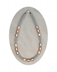 ASKA004- Blickfang beige, orange, schlamm aus elox. Alum. Walzen 10x10 und Scheiben