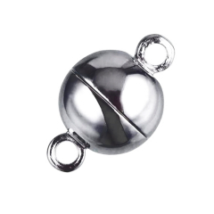 VS314R- 10 starke Magnetverschlüsse 14mm Messing rhodiniert